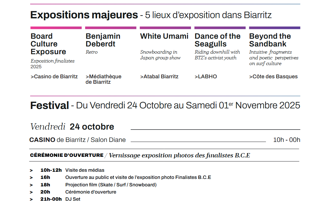 bce biarritz programme 24 octobre