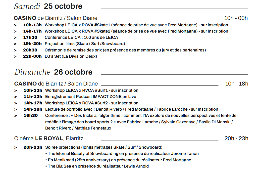 bce biarritz 2025 programme 25 et 26 octobre