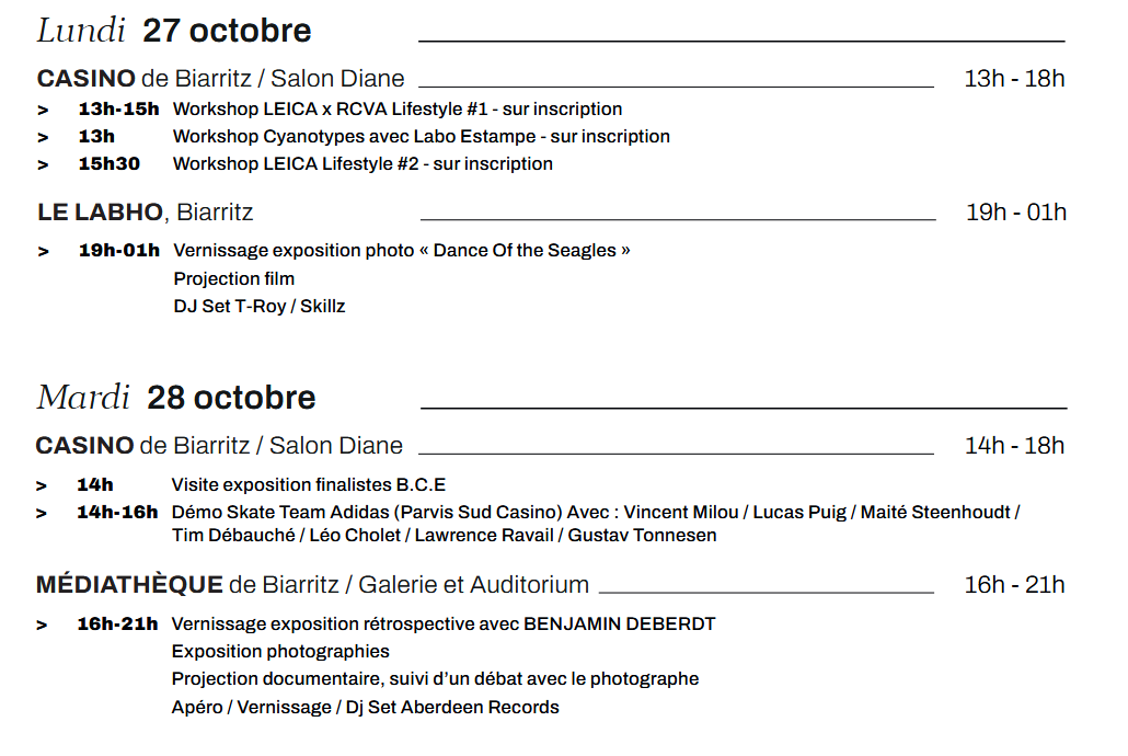 bce biarritz 2025 programme 27 et 28 octobre
