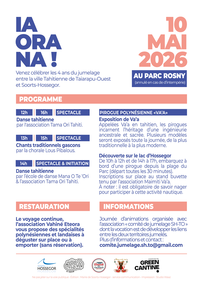 jumelage hossegor Taiarapu-Ouest anniversaire