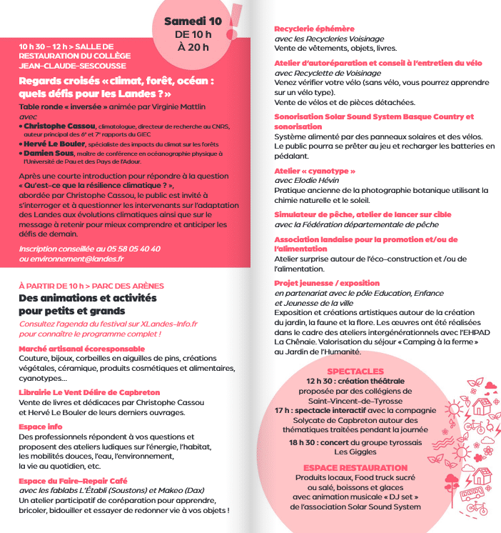 Festival CAP programme samedi 10 octobre landes tyrosse